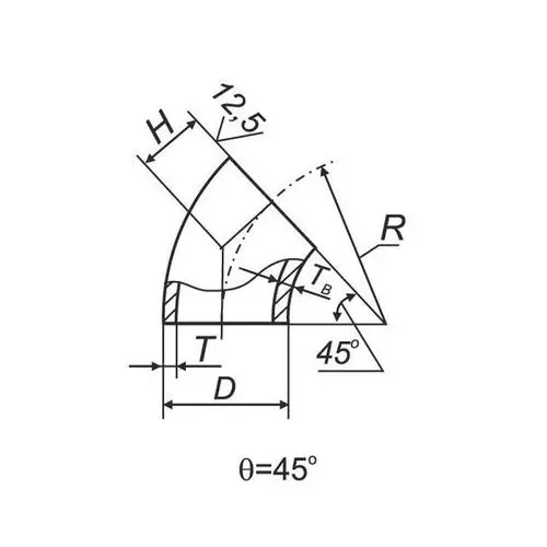 Отводы 45 в ВУС 600x630x26 мм 17Г1С ГОСТ 17375-2001